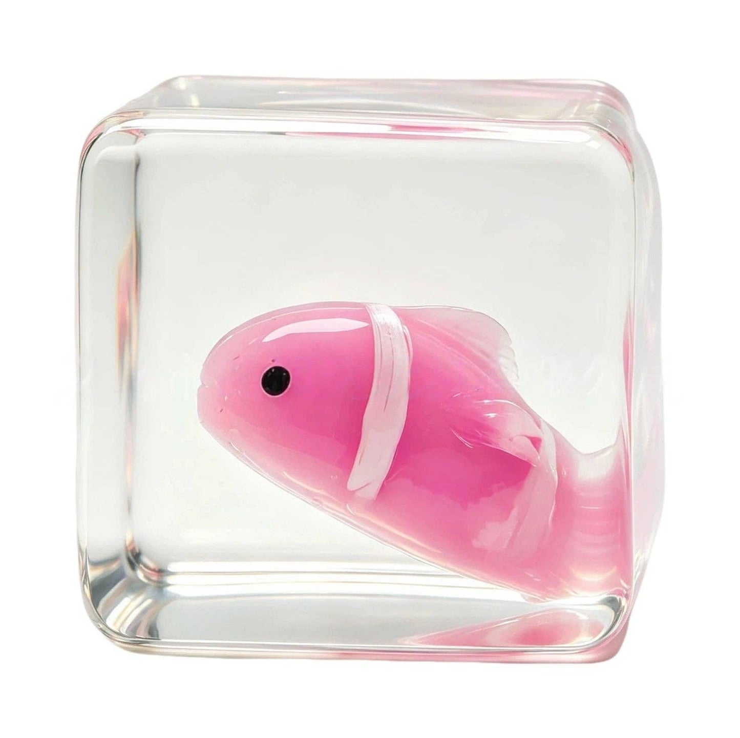 Glow-in-the-Dark Clownfish Ice Cube Squishy Slow Rising Stress Toy: Orange