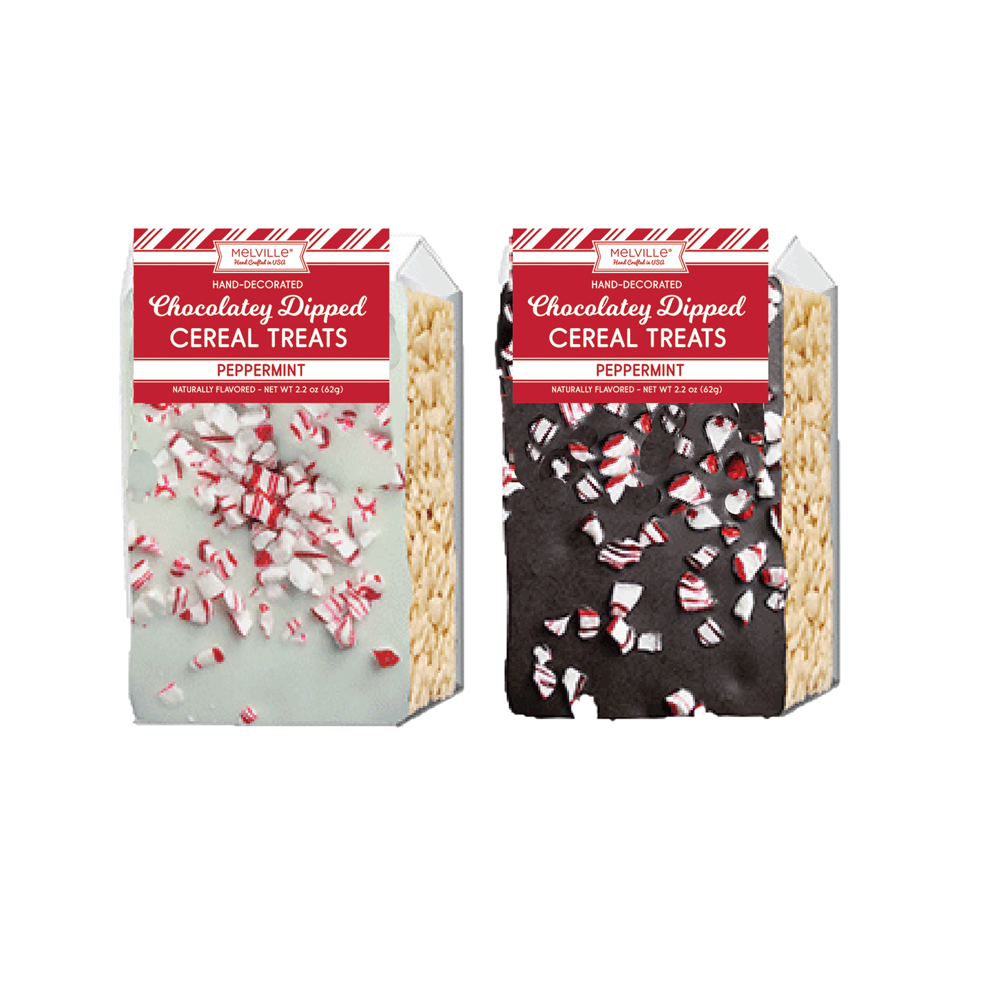Rice Treat Bar - Dark & White Chocolate Peppermint: 12 pack with display