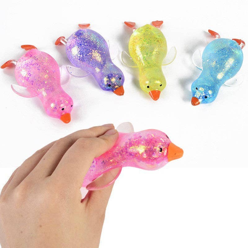 Cartoon Sequin Duck Squishy Toy Slow Rising Stress Relief Squeeze Toy: 1 pc(shipped at random)