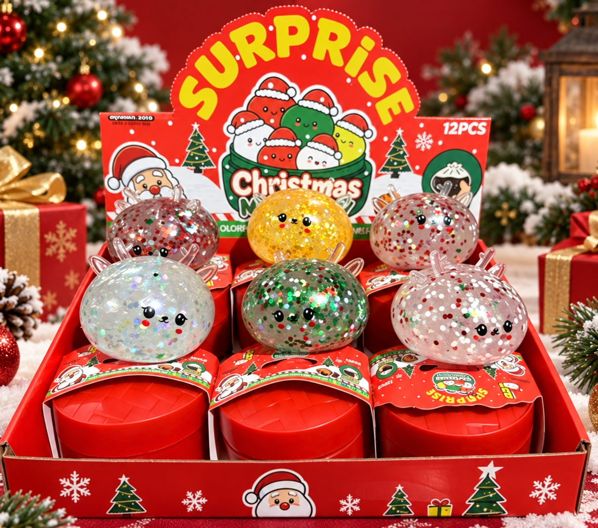 Christmas Reindeer Maltose Dumpling Squishy Squeeze Fidget