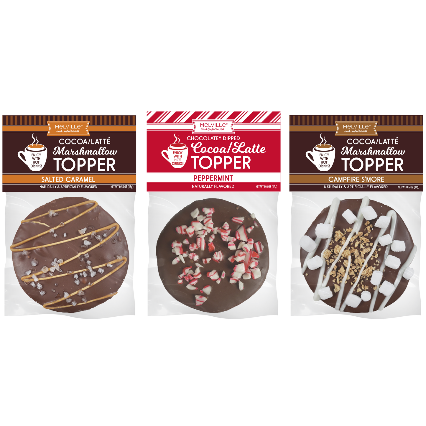 Chocolatey-Dipped Marshmallow Toppers - Assorted: 18 pack with display