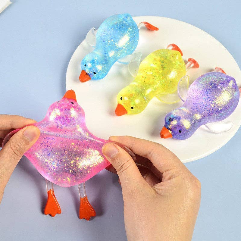Cartoon Sequin Duck Squishy Toy Slow Rising Stress Relief Squeeze Toy: 1 pc(shipped at random)