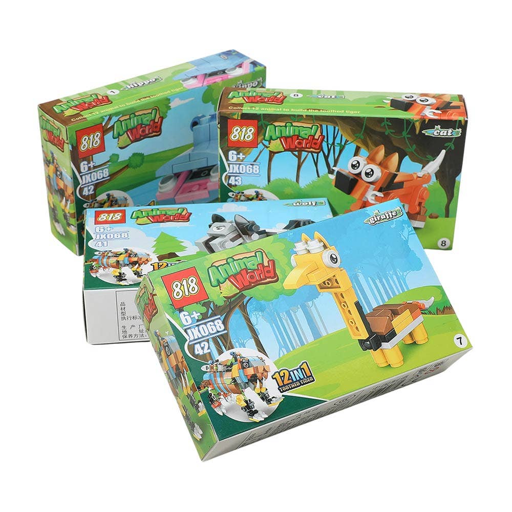 12PCS - Animal World Building Block Toy