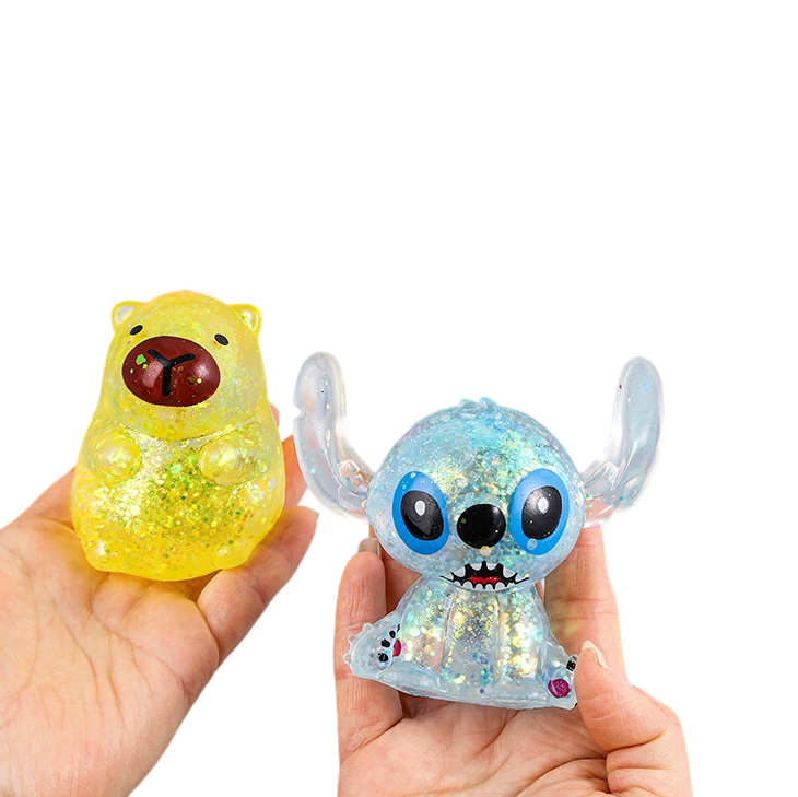 Glitter Cartoon Squishy Slow Rising Stress Relief Squeeze Toy: Stitch / 1 pc(shipped at random)