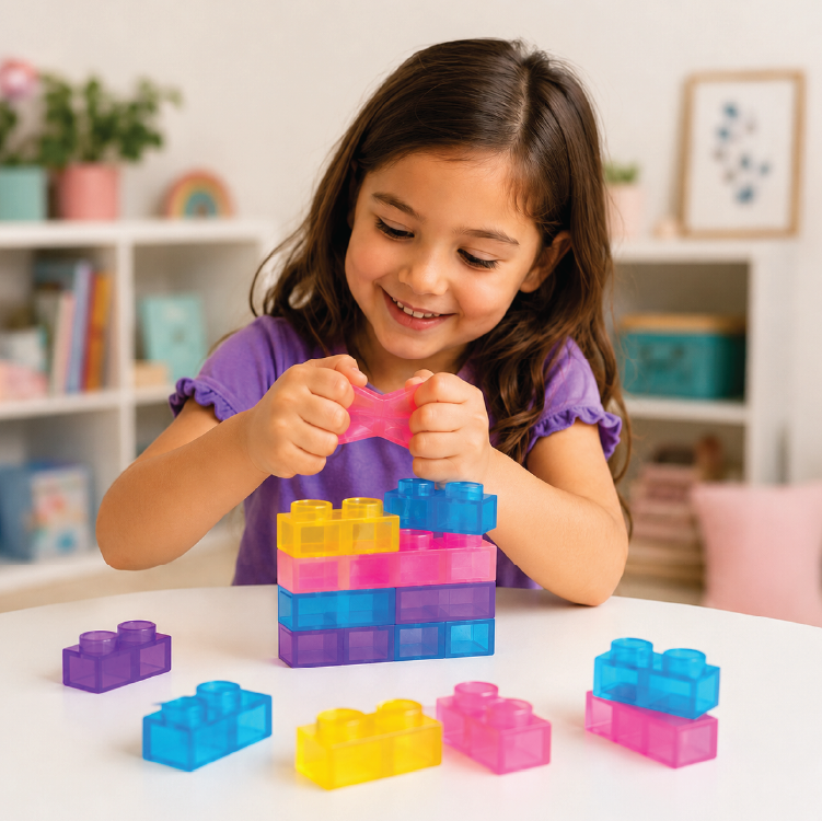 Fun Doh Squish Blocks Building Fidget Sensory Toy- 6/Display: Wholesale Price