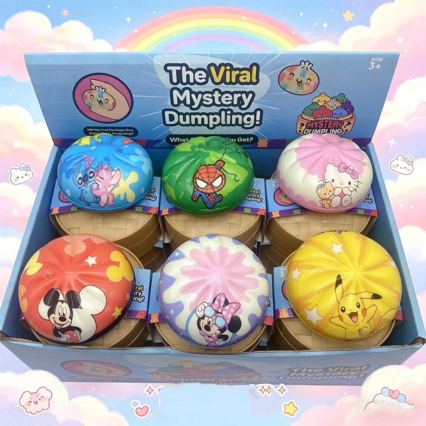 Cartoon Kpop Demon Hunter Mystery Squishy Dumpling Realistic Steamed Bun Stress Relief Squeeze Toy: Cartoon & steamer / 1 pc(shipped at random)