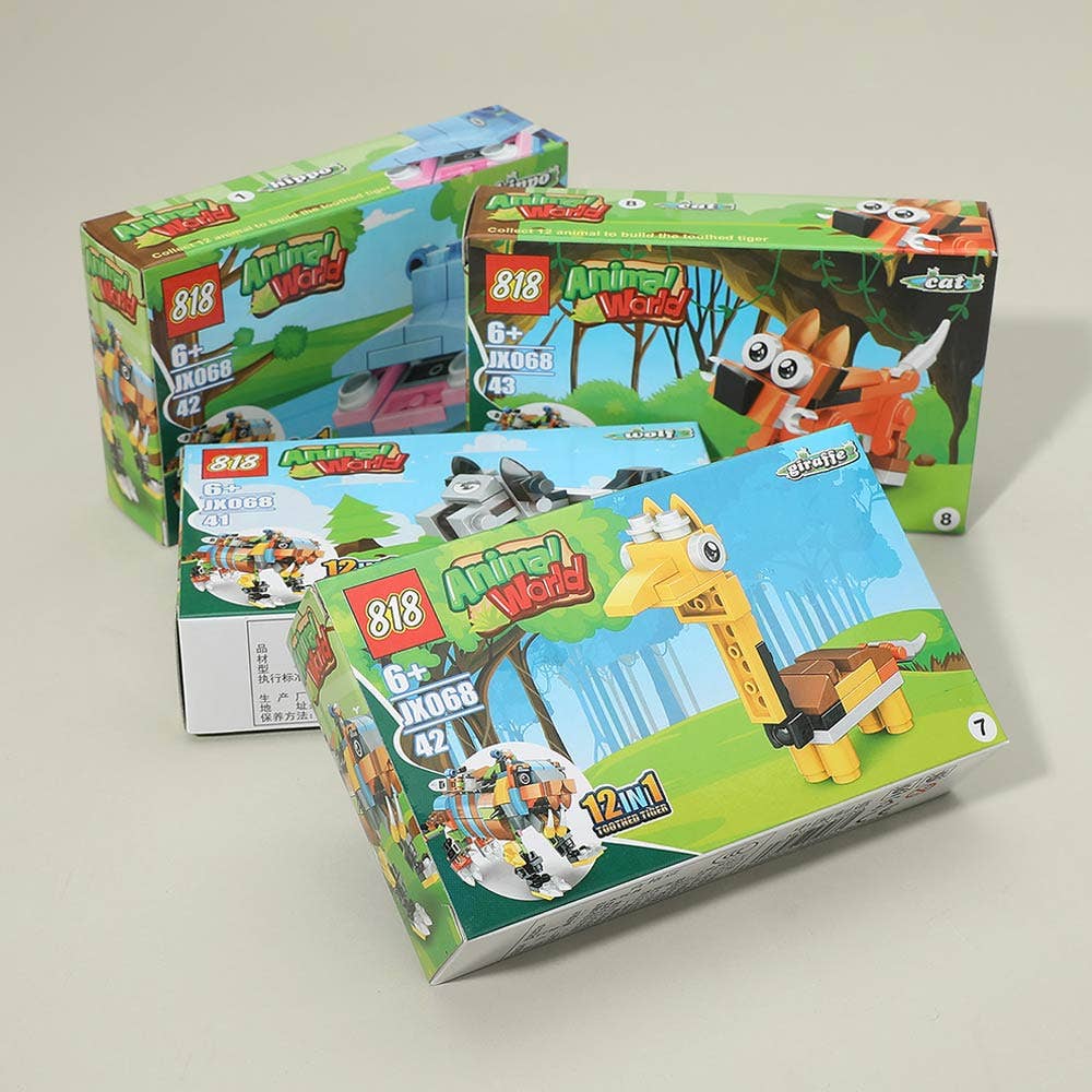12PCS - Animal World Building Block Toy