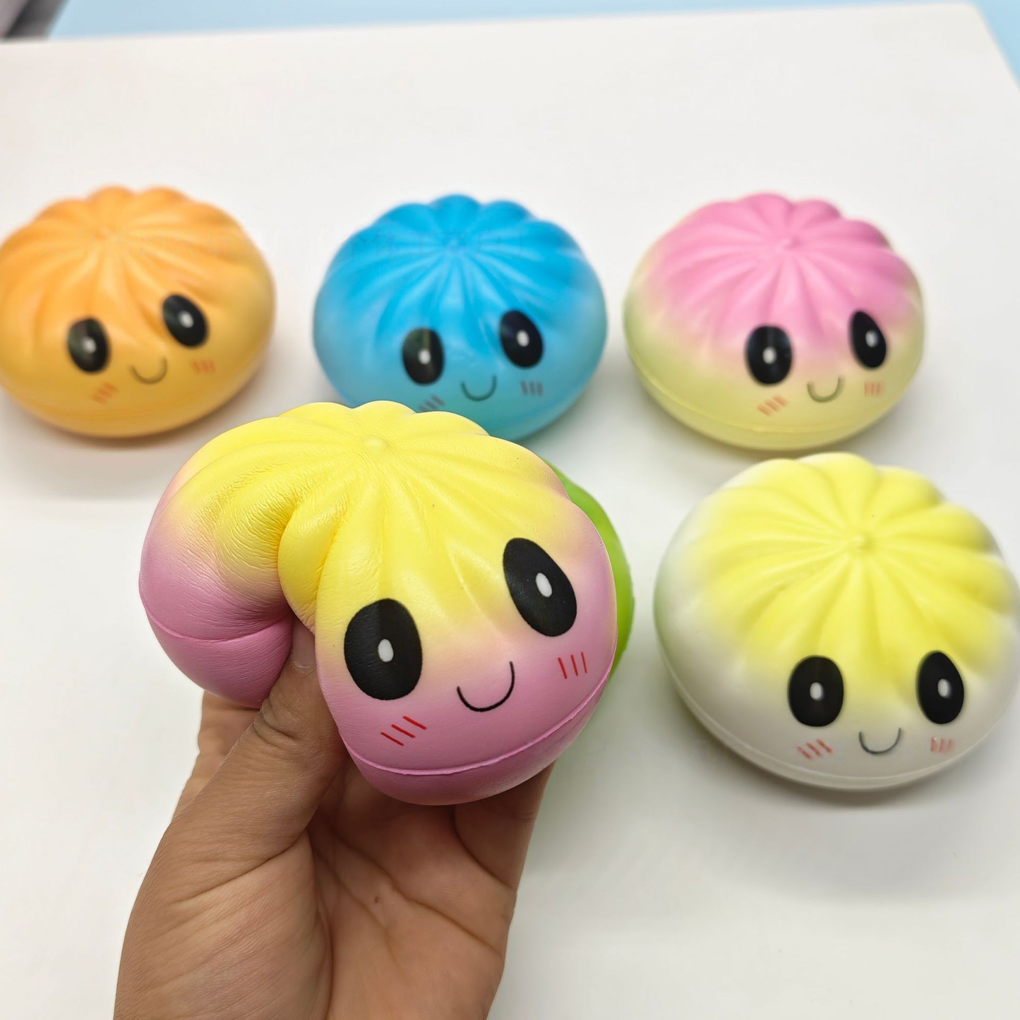 Cartoon Mystery Squishy Dumpling Realistic Steamed Bun Stress Relief Squeeze Toy: Cartoon with steamer / 1 pc(shipped at random)