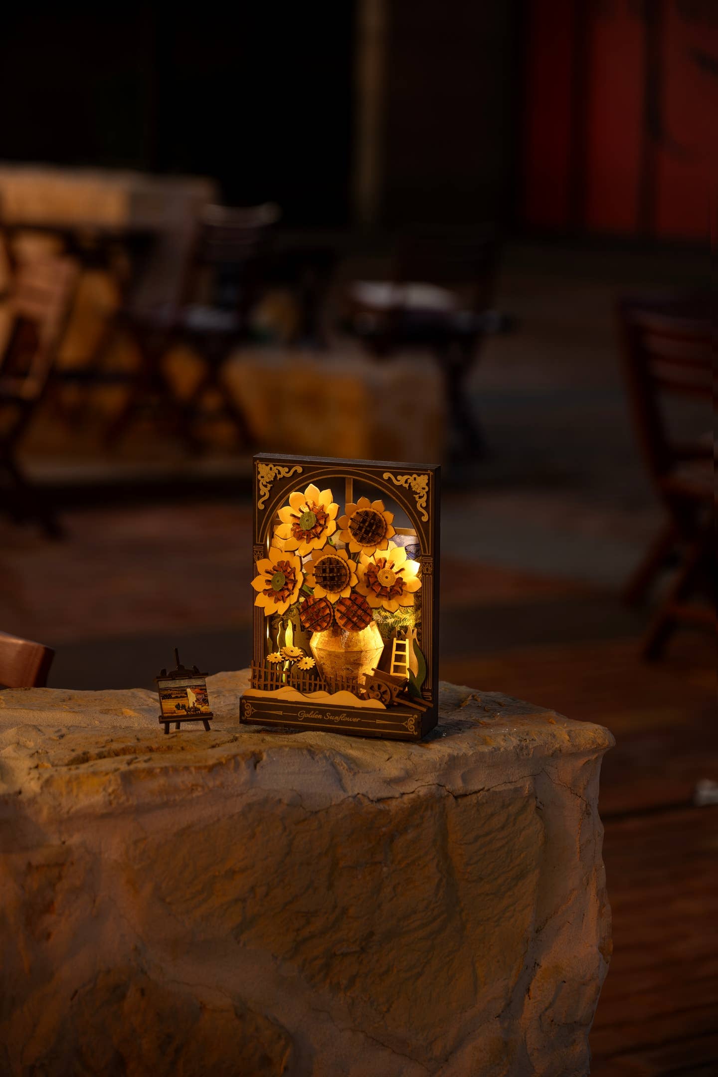 3D Wooden Puzzle: Golden Sunflower