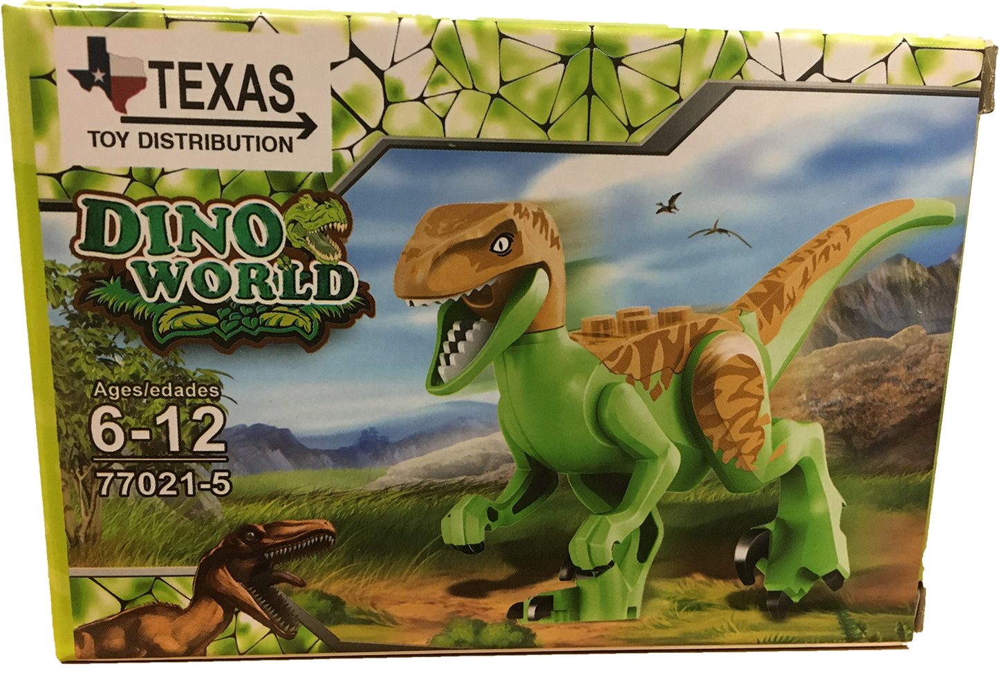 Dinosaur Brick Kits Display Box (16 kits, x2 of each): Display of 16 Assorted