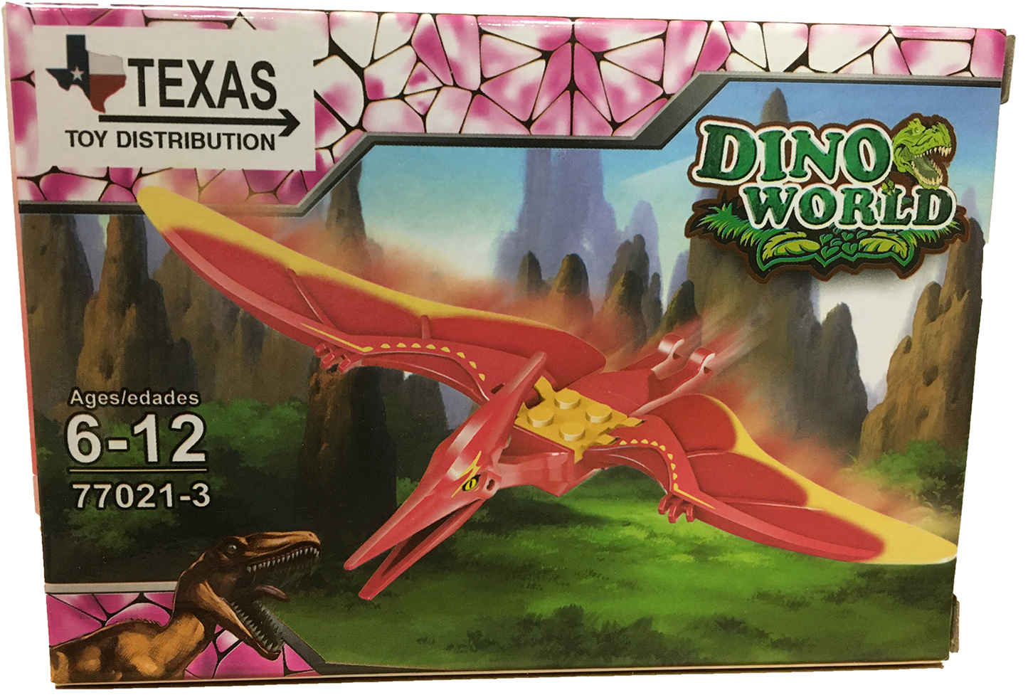 Dinosaur Brick Kits Display Box (16 kits, x2 of each): Display of 16 Assorted