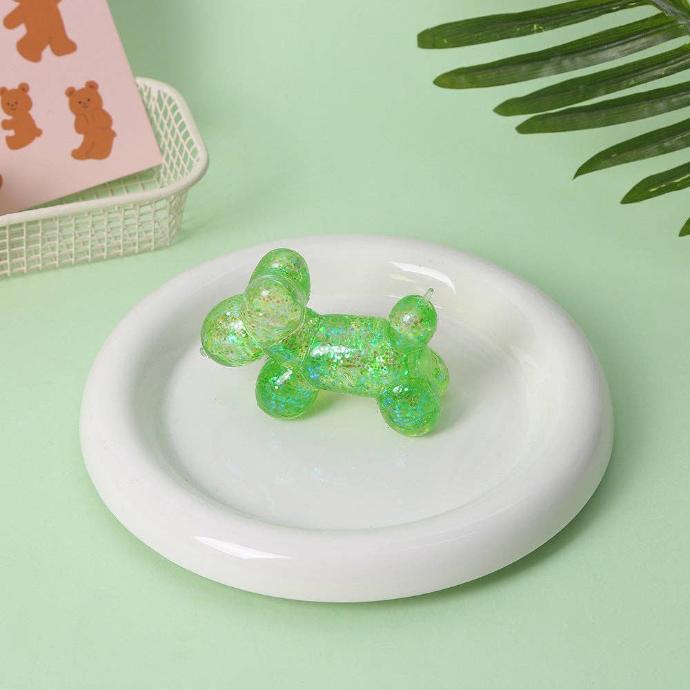 Balloon Dog Squishy Slow Rising Stress Relief Squeeze Toy: Purple glitter / 1 pc