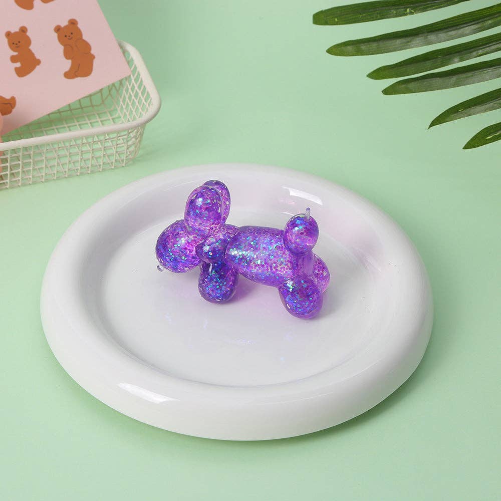 Balloon Dog Squishy Slow Rising Stress Relief Squeeze Toy: Pink glitter / 1 pc