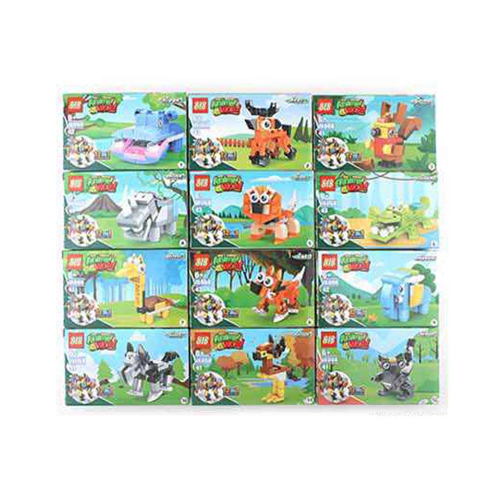 12PCS - Animal World Building Block Toy