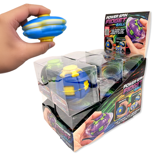 Power Spin Squeeze Fidget Ball Toy Variety - 12/Display: Wholesale Price
