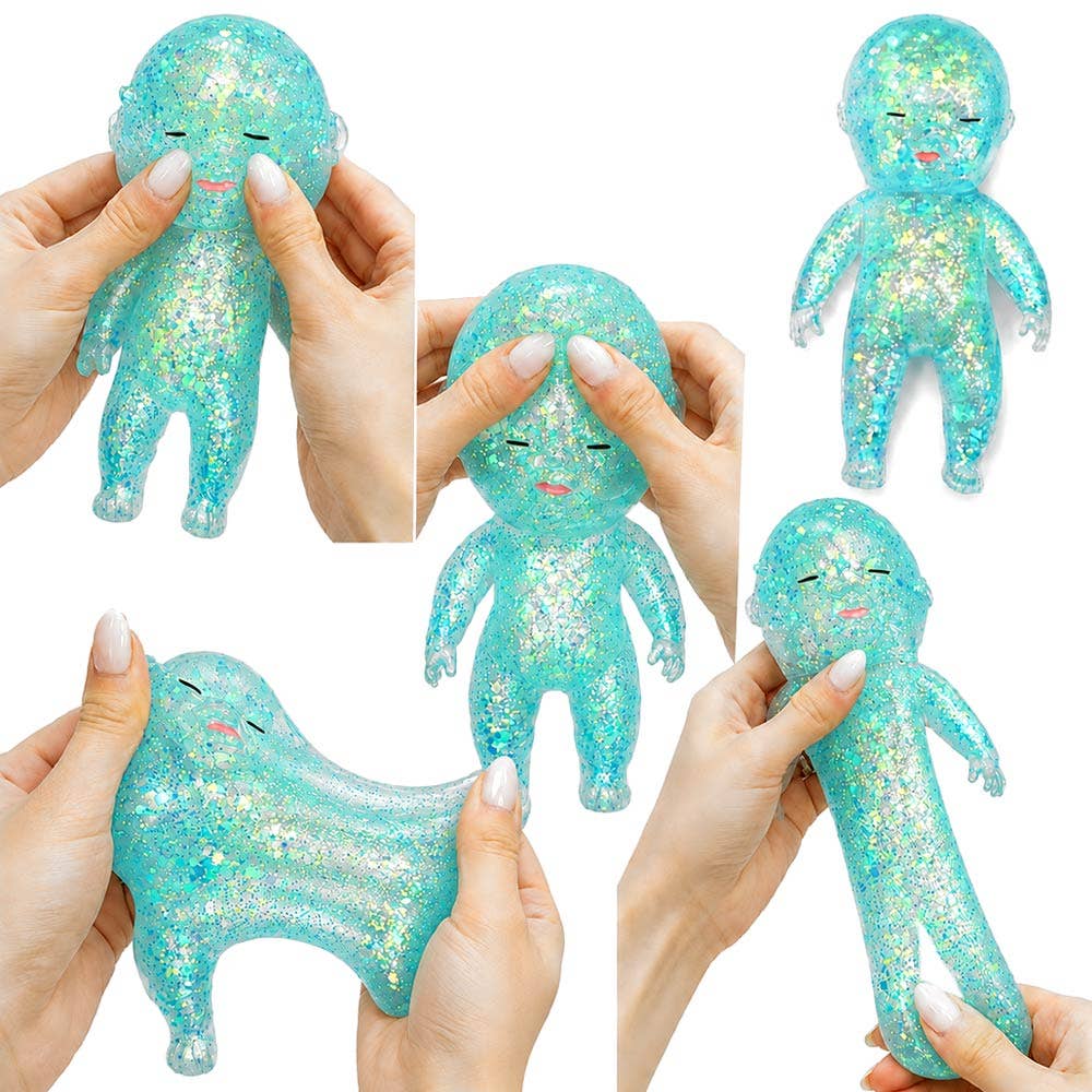 12PCS - Glittered Figure Doll Squeeze Stress Relief Toy
