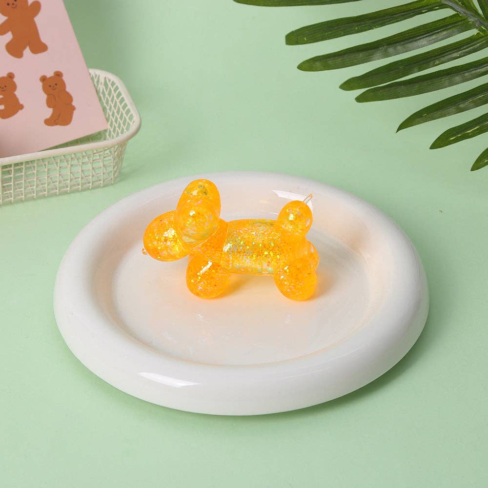 Balloon Dog Squishy Slow Rising Stress Relief Squeeze Toy: Blue glitter / 1 pc