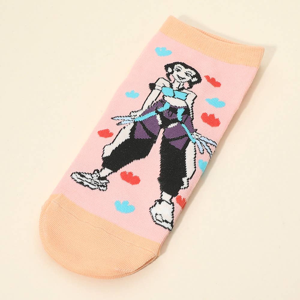 12Pairs - Kpop Demon Hunters HUNTRIX Character Printed Ankle Socks