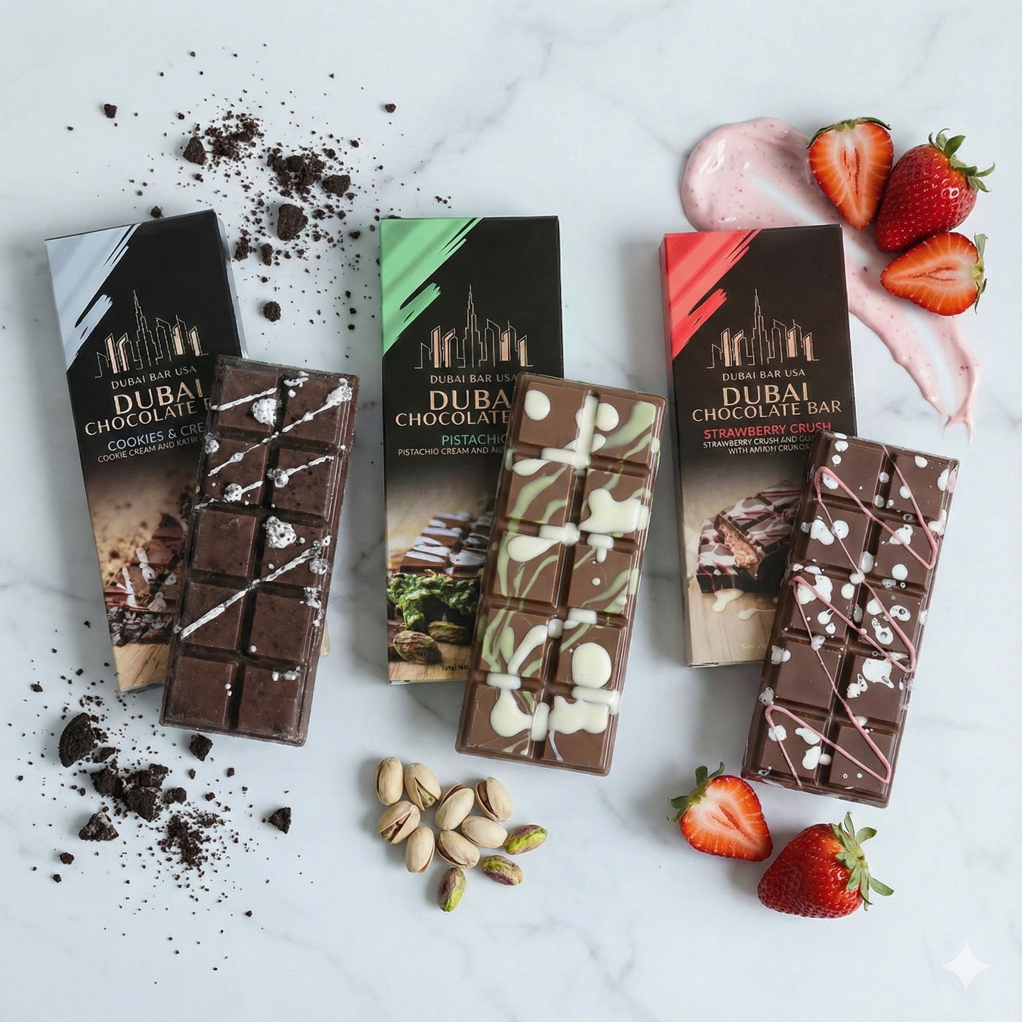 Dubai Bar Mixed Flavor Display Pack, 24 Bars