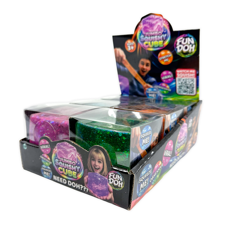 Fun Doh JUMBO Squishy Cube Assortment - 6/Display: Wholesale Price