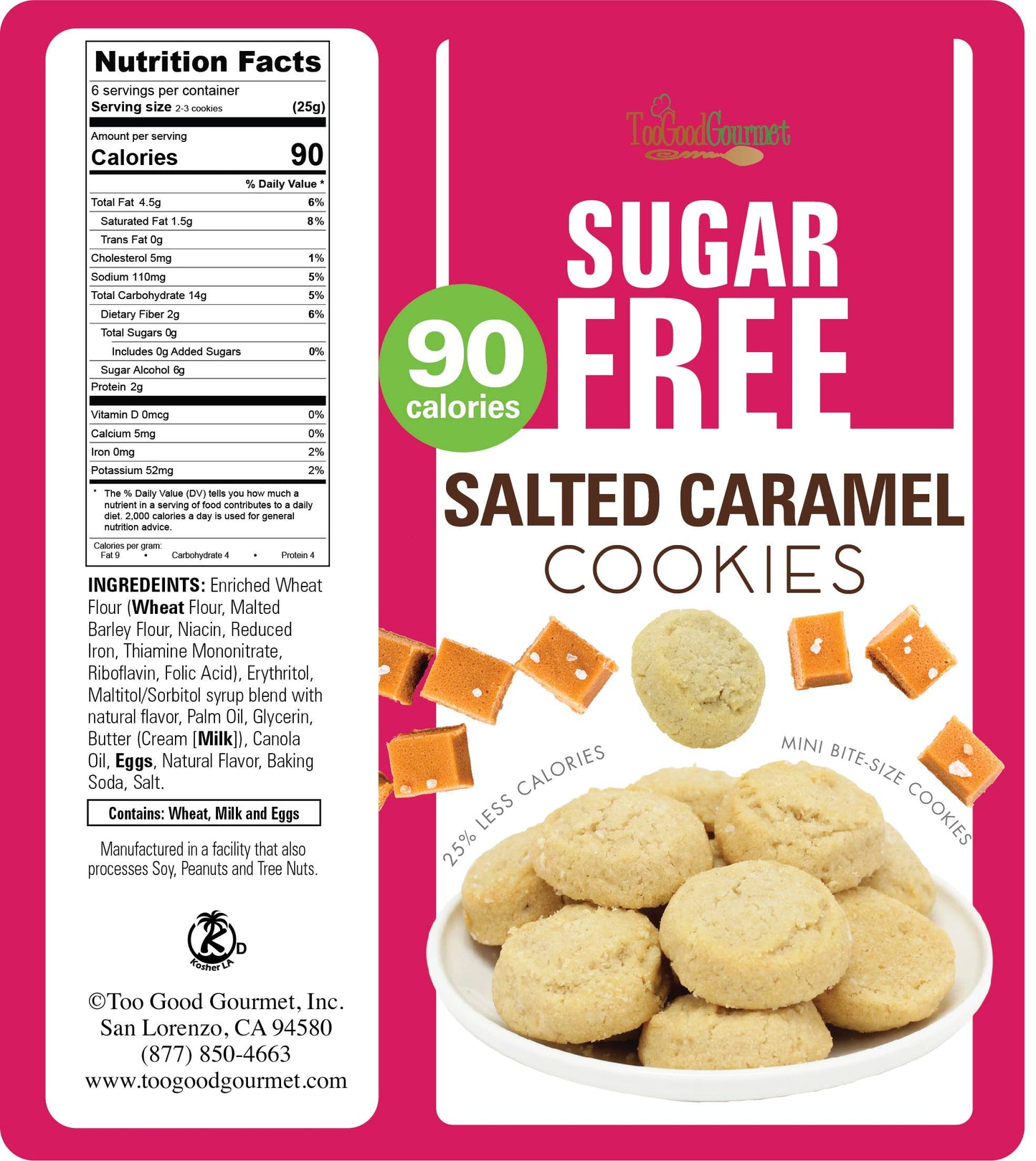 Sugar Free Cookies- Peanut Butter, Choc Chip, Salted Caramel: Assorted - 4 of Each