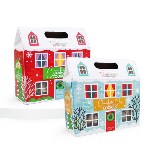 Holiday Cookie Cottages - Choc Chip Toffee & White Choc Cran: Assortment - 3 of each