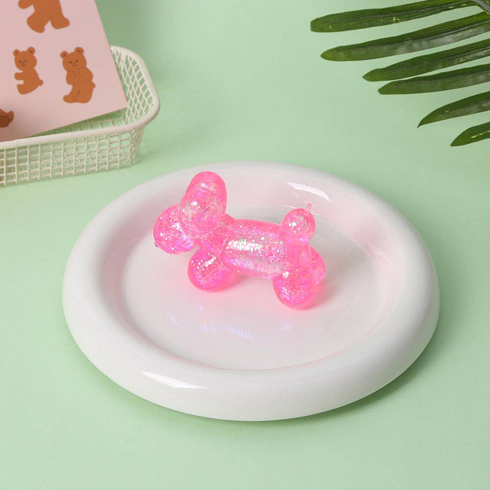 Balloon Dog Squishy Slow Rising Stress Relief Squeeze Toy: Pink glitter / 1 pc