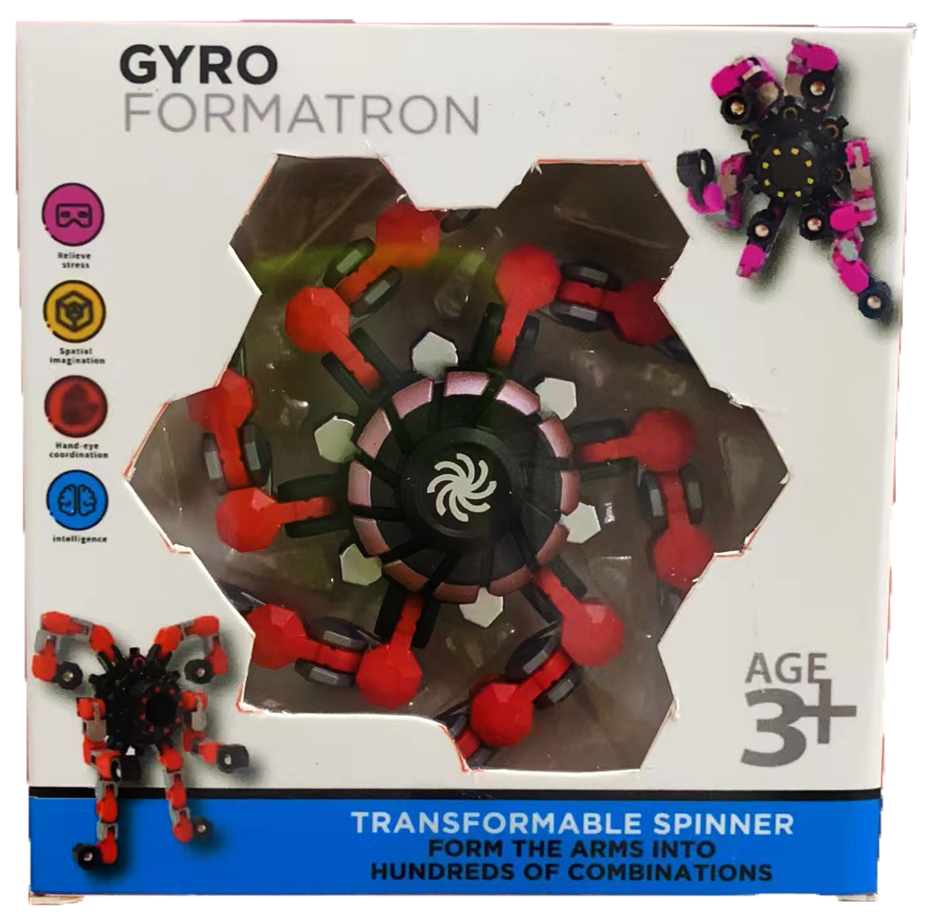 Gyro Formatron Fidget Spinner with Adjustable Arms Display