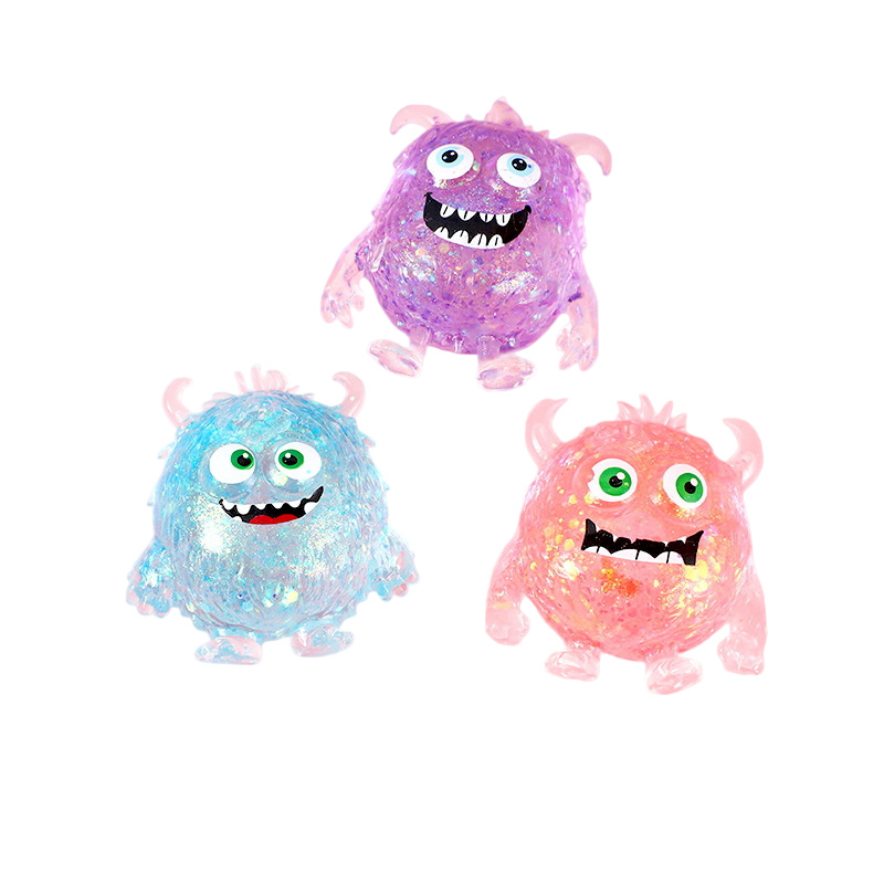 Glitter Monster Squishy Stress Relief Toy: Random color / 1 pc