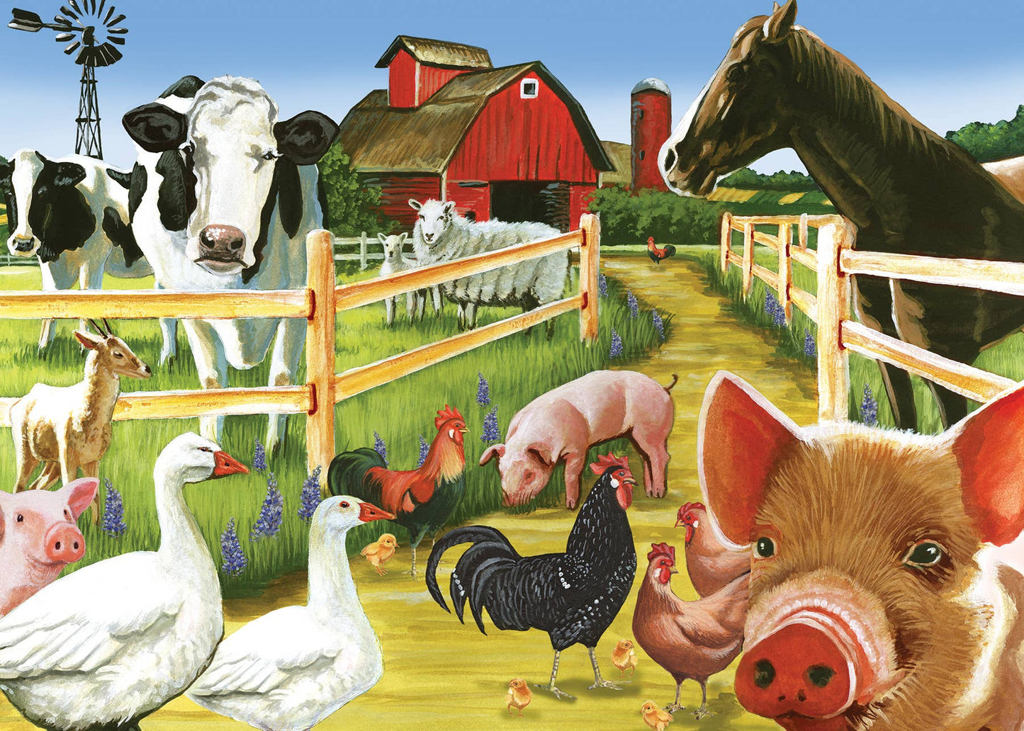 Farmyard Welcome (tray) 35-Piece Cobble Hill Puzzle