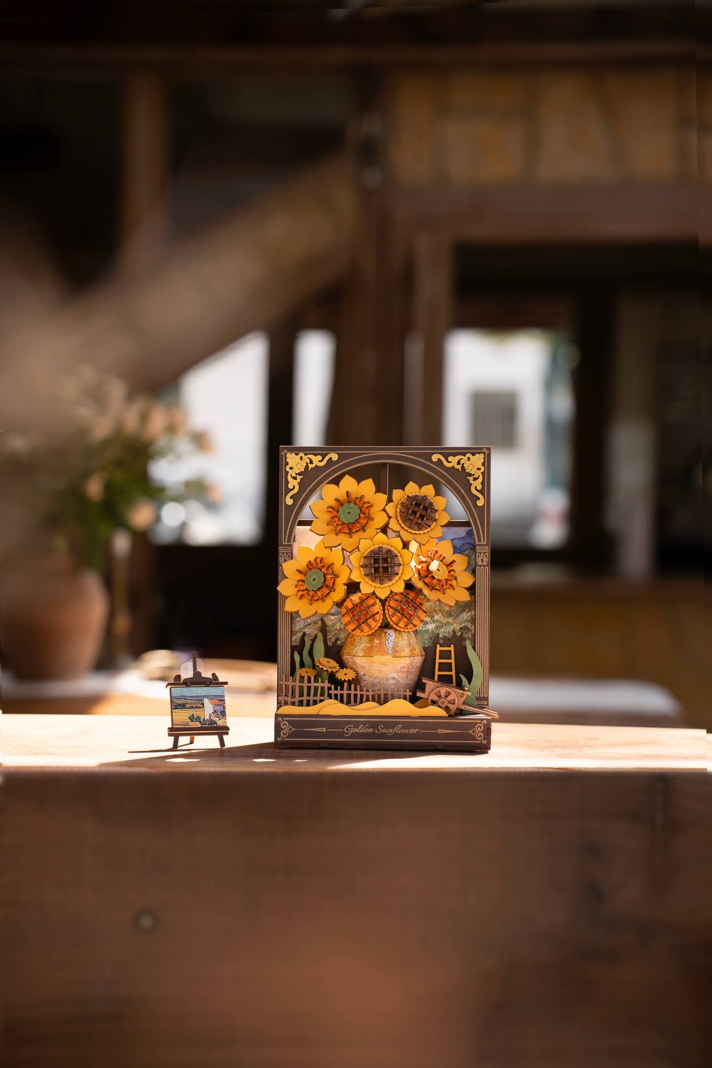 3D Wooden Puzzle: Golden Sunflower