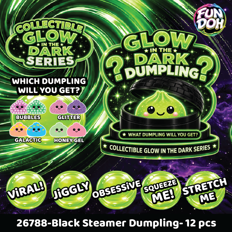 Fun Doh Glow In The Dark Mystery Dumpling Black Baskets: Wholesale Price