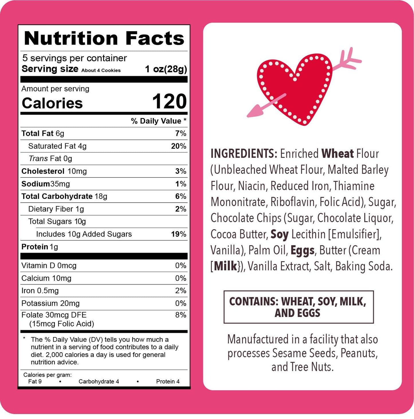 Valentine LOVE Cookies - Chocolate Chip & Cherry: Pink - Chocolate Chip Cherry