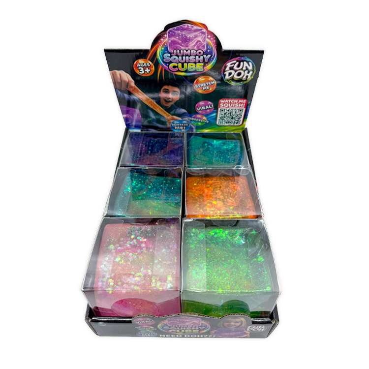 Fun Doh JUMBO Squishy Cube Assortment - 6/Display: Wholesale Price