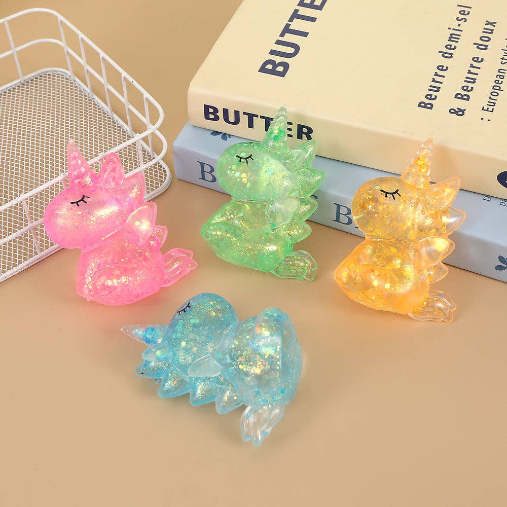 Unicorn Squishy Stress Relief Toy Soft Squeeze Fidget Sensory Toy: Sparkling / 1 pc(shipped at random)
