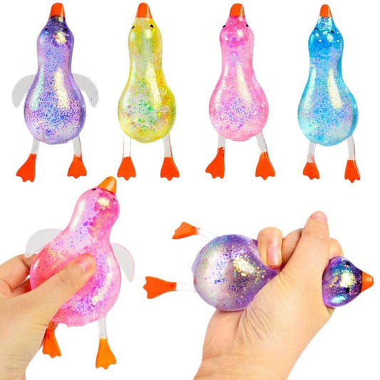 Cartoon Sequin Duck Squishy Toy Slow Rising Stress Relief Squeeze Toy: 1 pc(shipped at random)