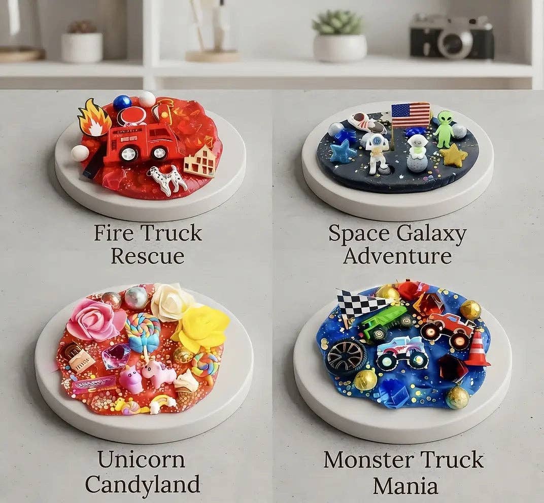 4 oz. Magic Play Dough Jar - OVER 40 THEMES!: Fire Truck