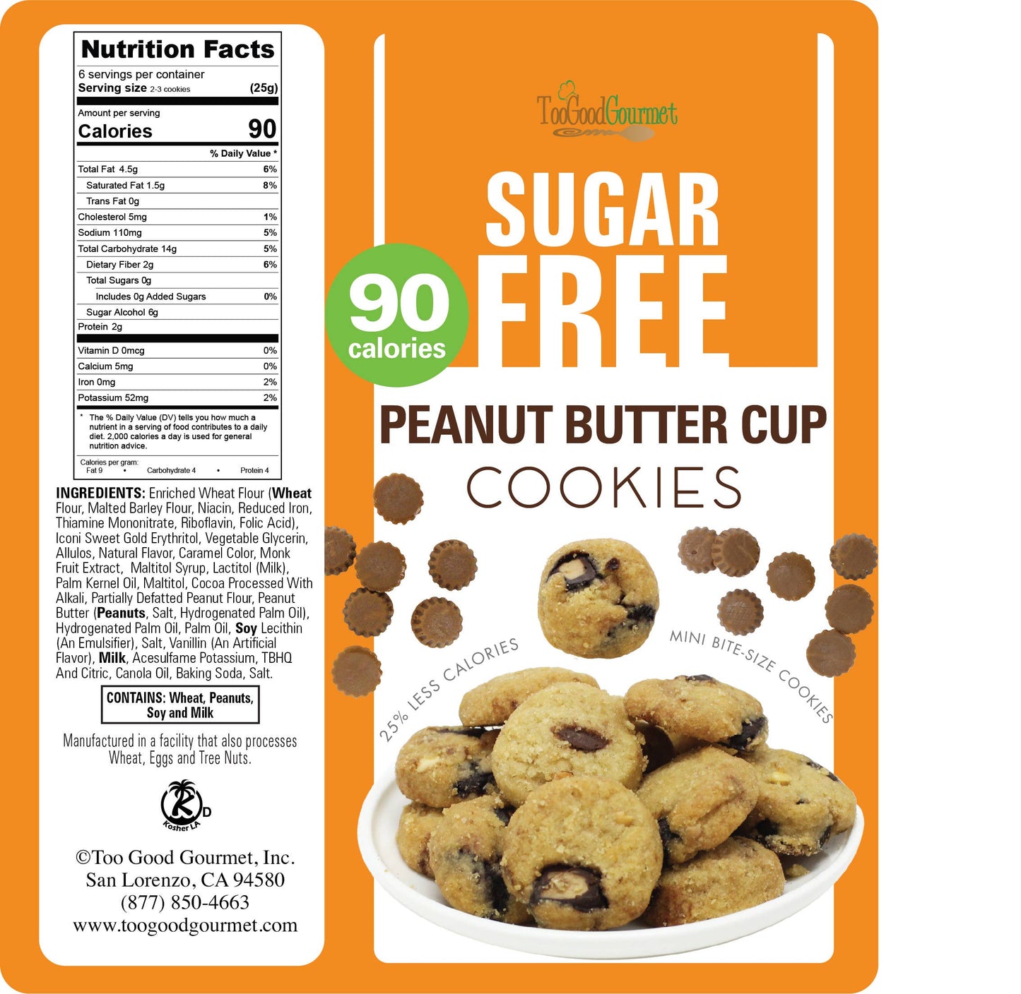 Sugar Free Cookies- Peanut Butter, Choc Chip, Salted Caramel: Assorted - 4 of Each