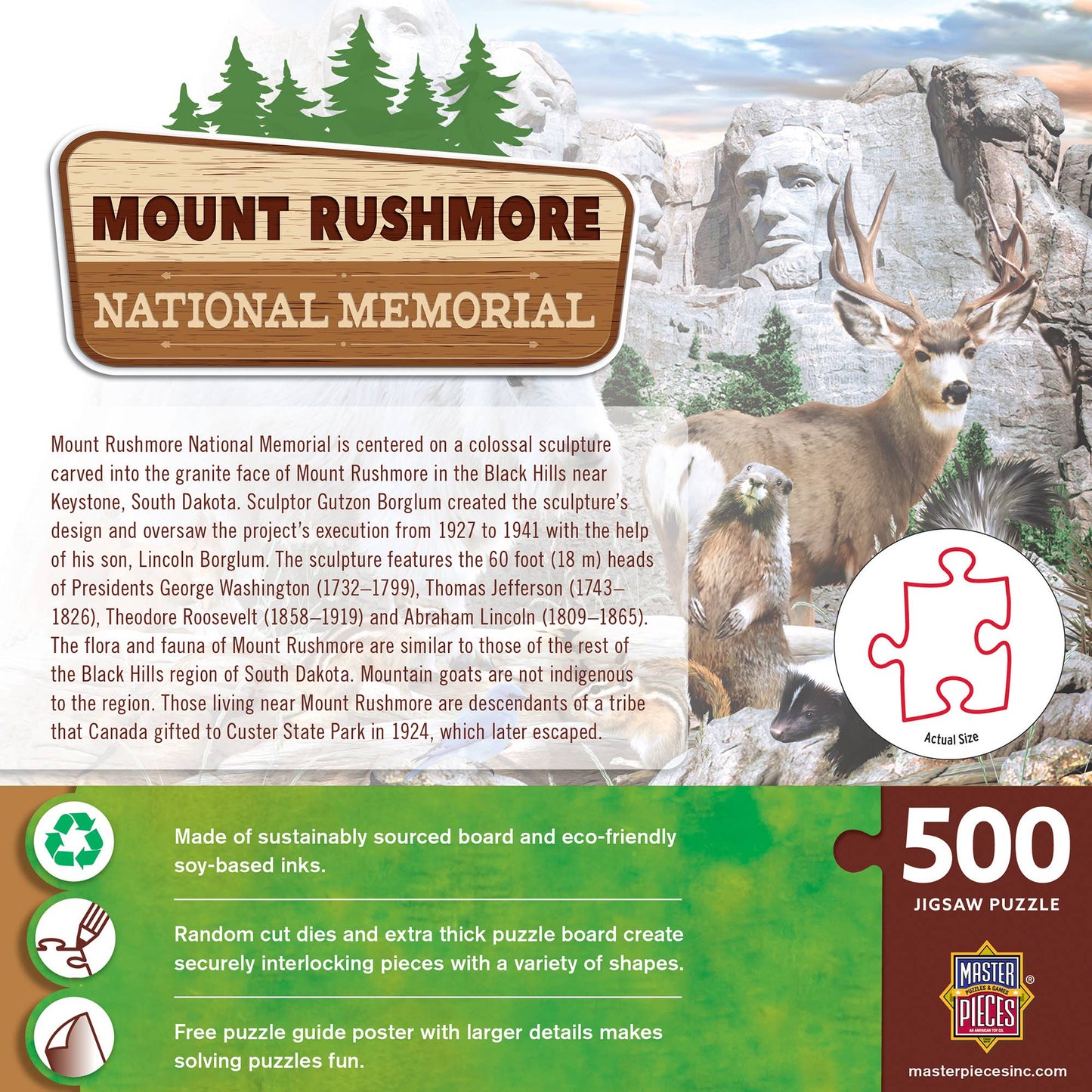 Mount Rushmore National Memorial 500 Piece Puzzle