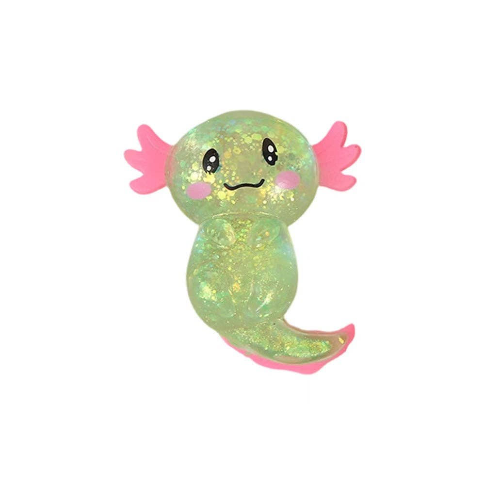 Salamander Squishy Toy with Gold Glitter Stress Relief Squeeze Toy: Orange