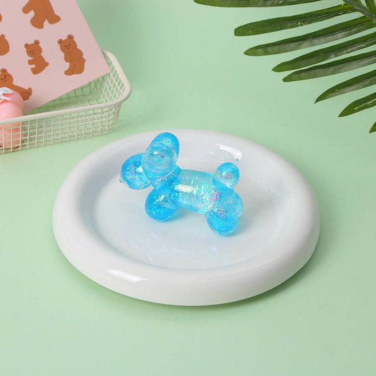 Balloon Dog Squishy Slow Rising Stress Relief Squeeze Toy: Blue glitter / 1 pc