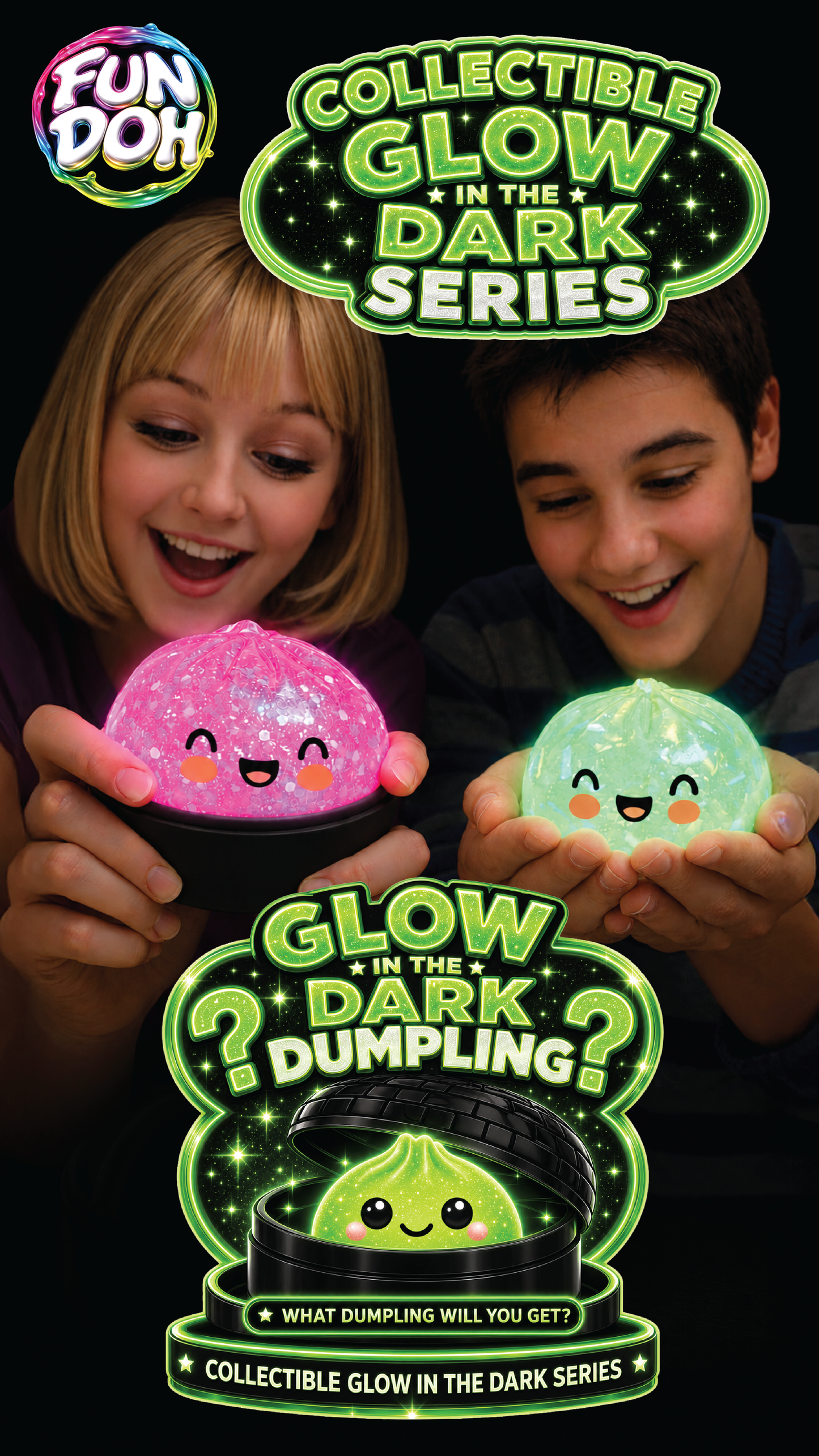 Fun Doh Glow In The Dark Mystery Dumpling Black Baskets: Wholesale Price