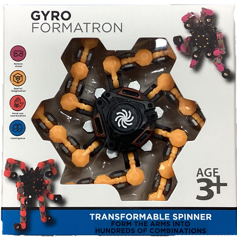 Gyro Formatron Fidget Spinner with Adjustable Arms Display