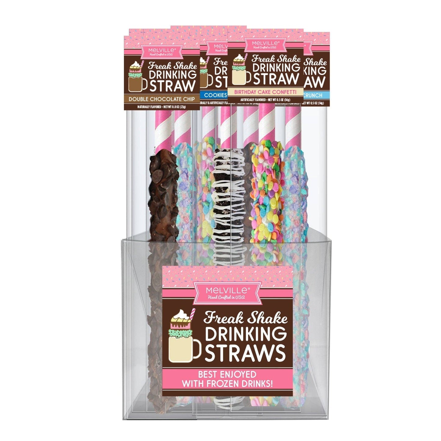 Freak Shake Candy-Coated Drinking Straws: Assortment with display