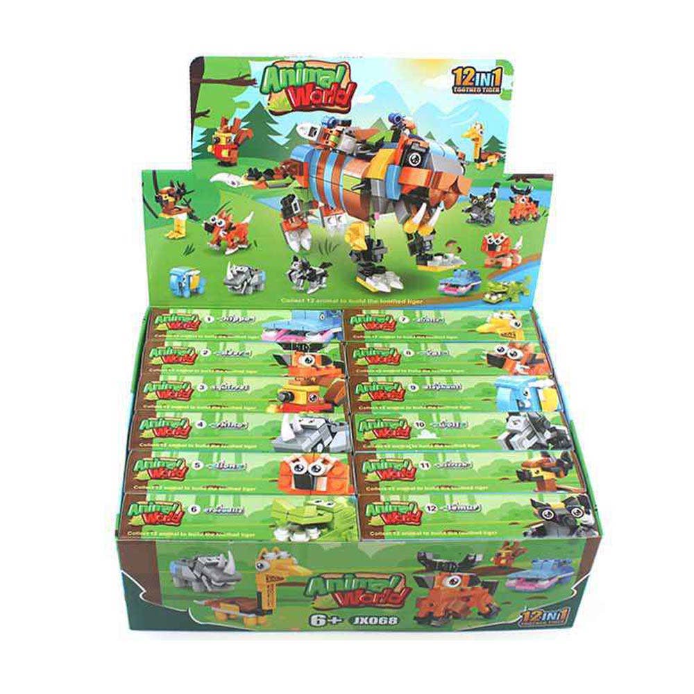 12PCS - Animal World Building Block Toy
