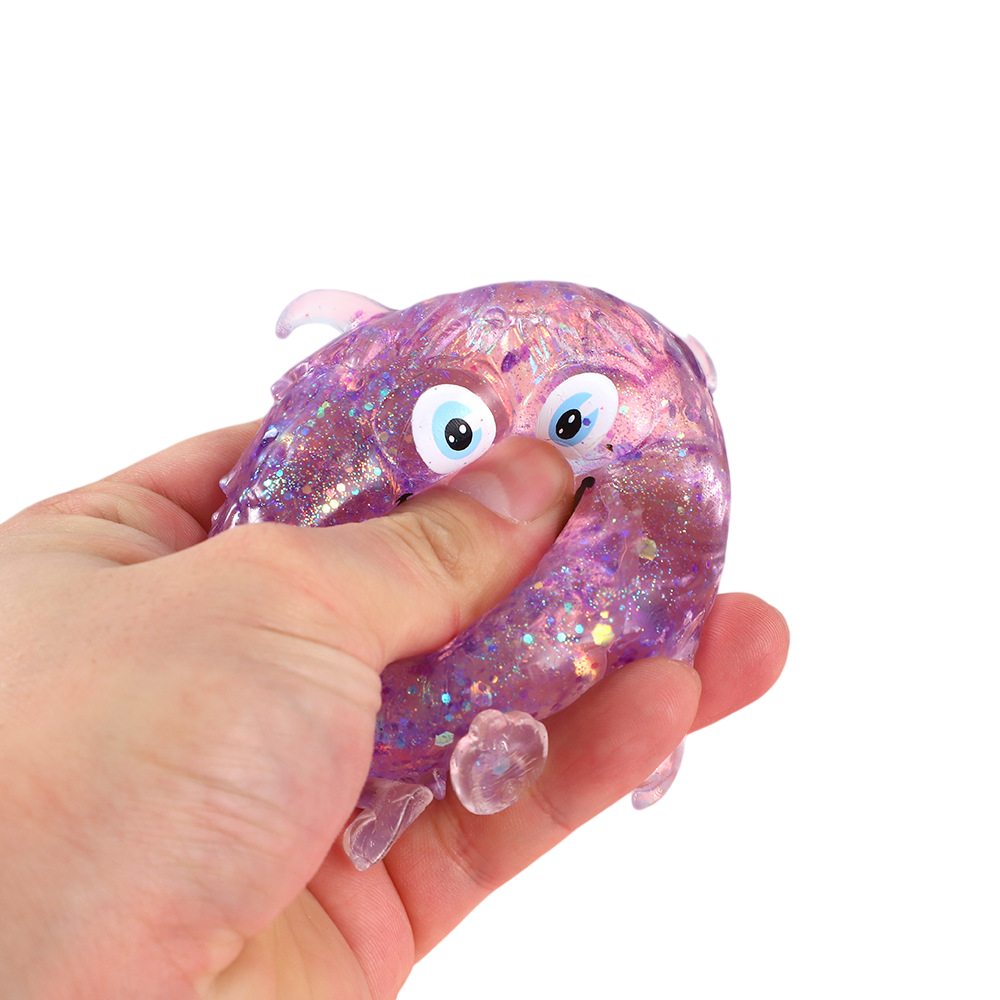 Glitter Monster Squishy Stress Relief Toy: Random color / 1 pc