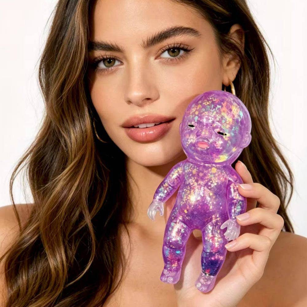 12PCS - Glittered Figure Doll Squeeze Stress Relief Toy