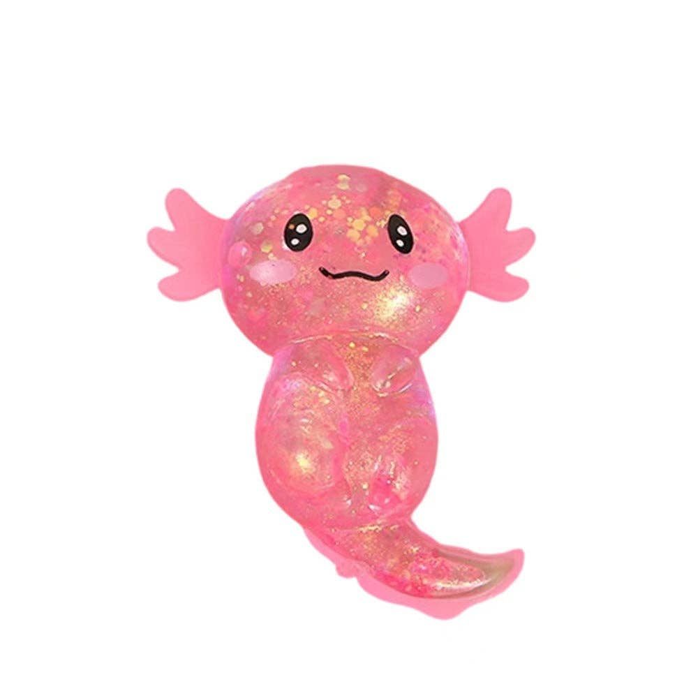 Salamander Squishy Toy with Gold Glitter Stress Relief Squeeze Toy: Green